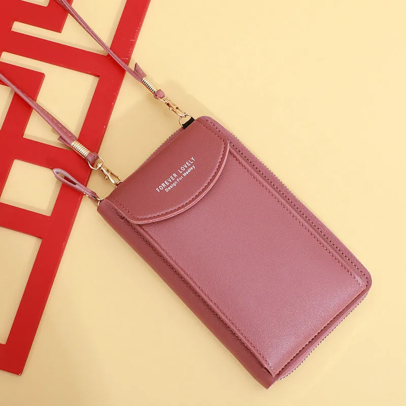 Female Letter Printed Smartphone Pochette Crossbody Bags