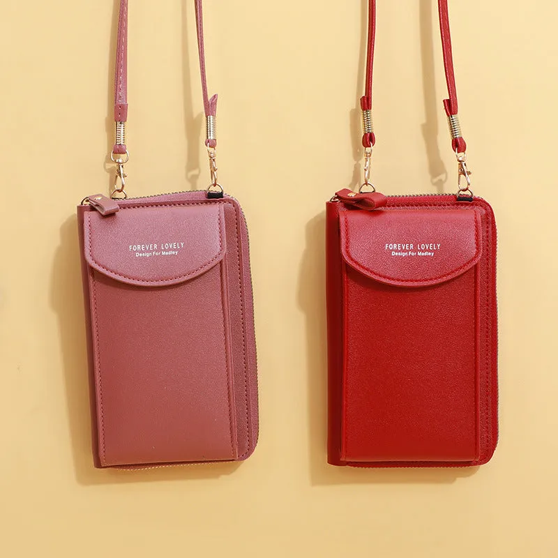 Female Letter Printed Smartphone Pochette Crossbody Bags