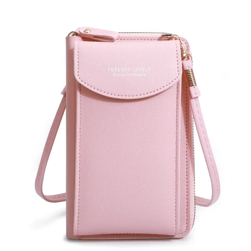 Female Letter Printed Smartphone Pochette Crossbody Bags
