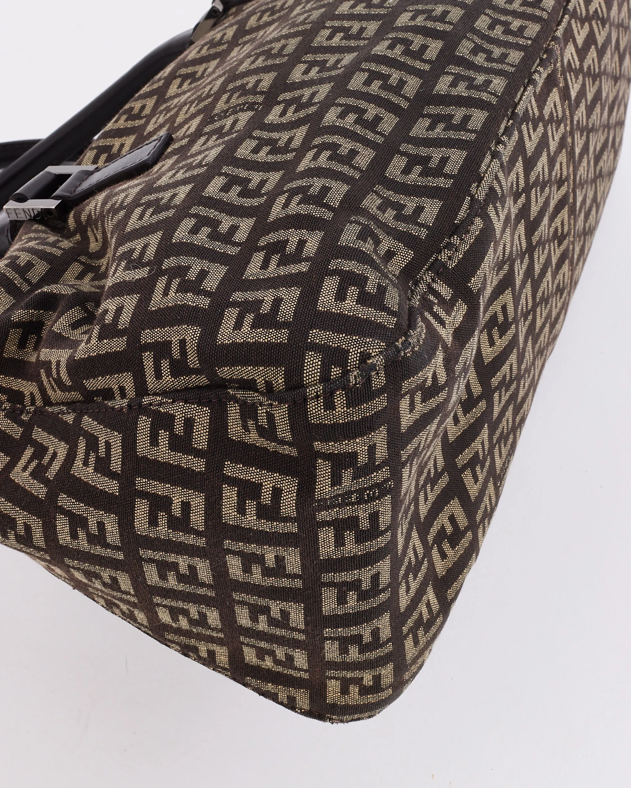 Fendi Brown Vintage Zucchino Top Handle Bag