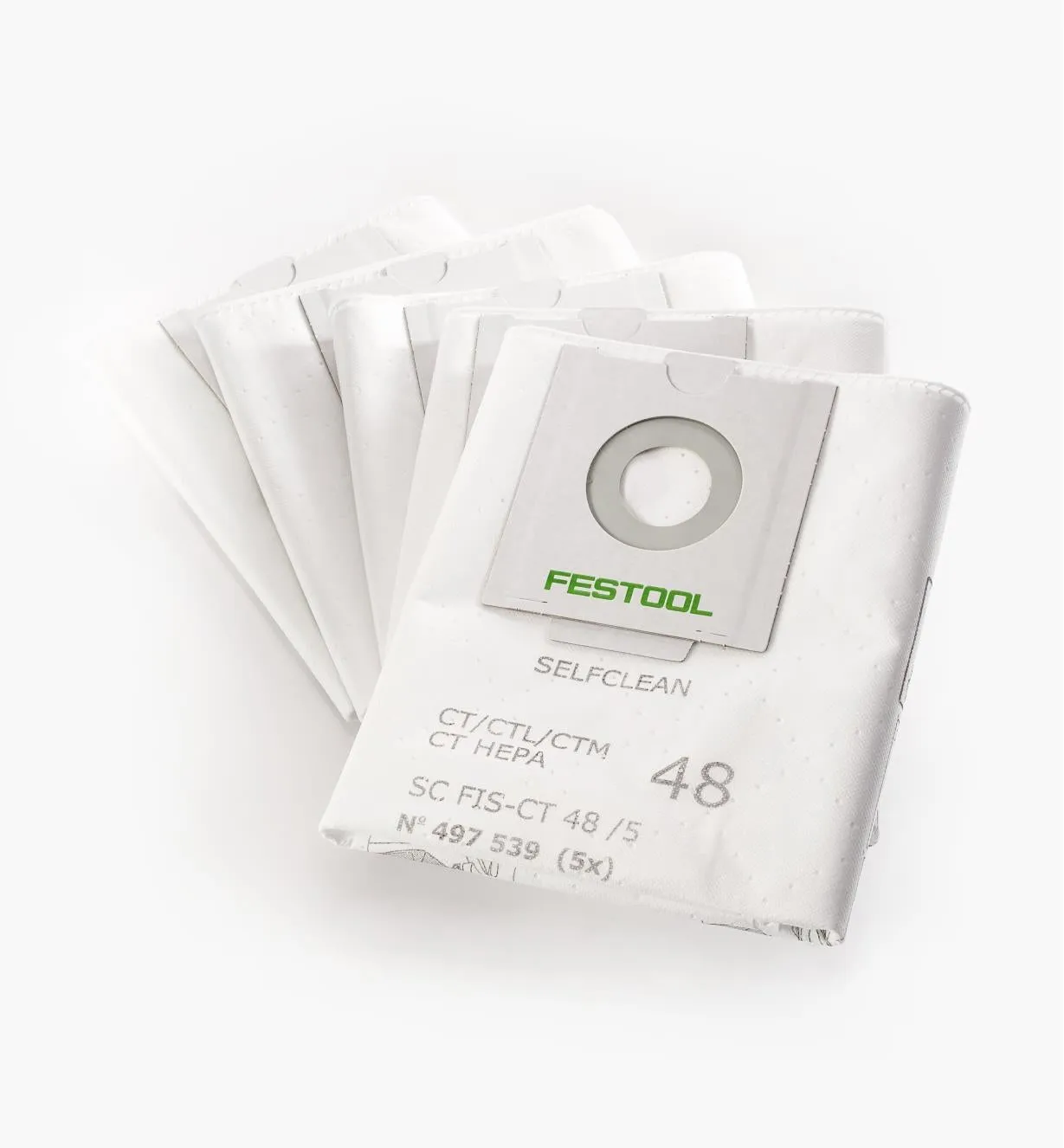 Festool 497539 CT48 Self-Clean Filter Bag 5pk