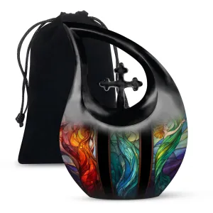 Glass Cross Drop Urn - A Cherished Memorial Keepsake Urn