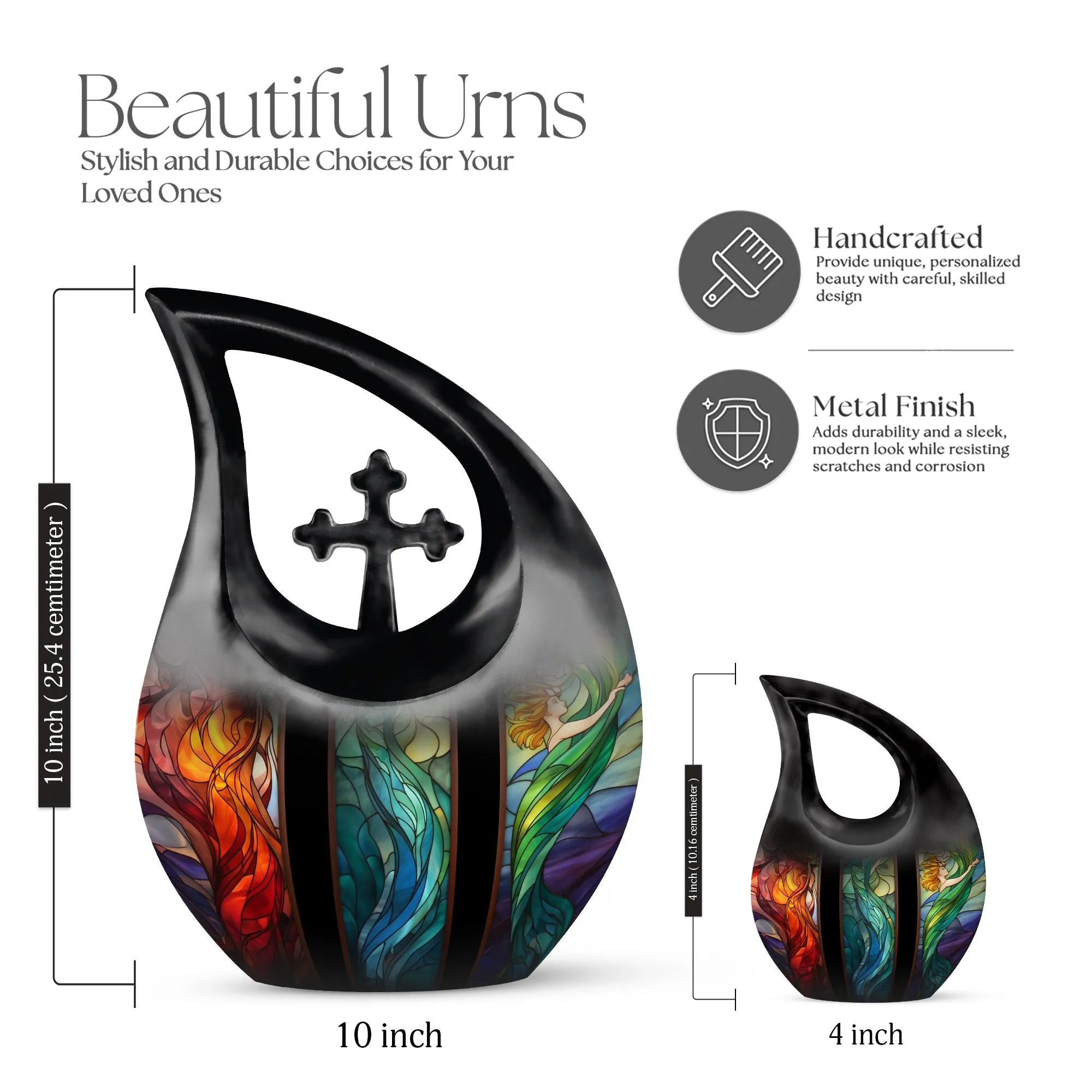 Glass Cross Drop Urn - A Cherished Memorial Keepsake Urn