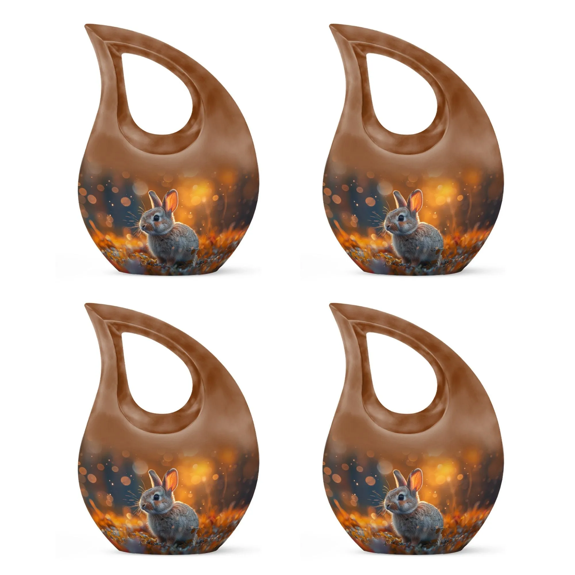 Golden Hour Bunny Memorial Cremation Urn For Ashes