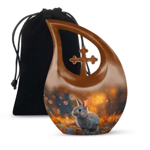 Golden Hour Bunny Memorial Cremation Urn For Ashes
