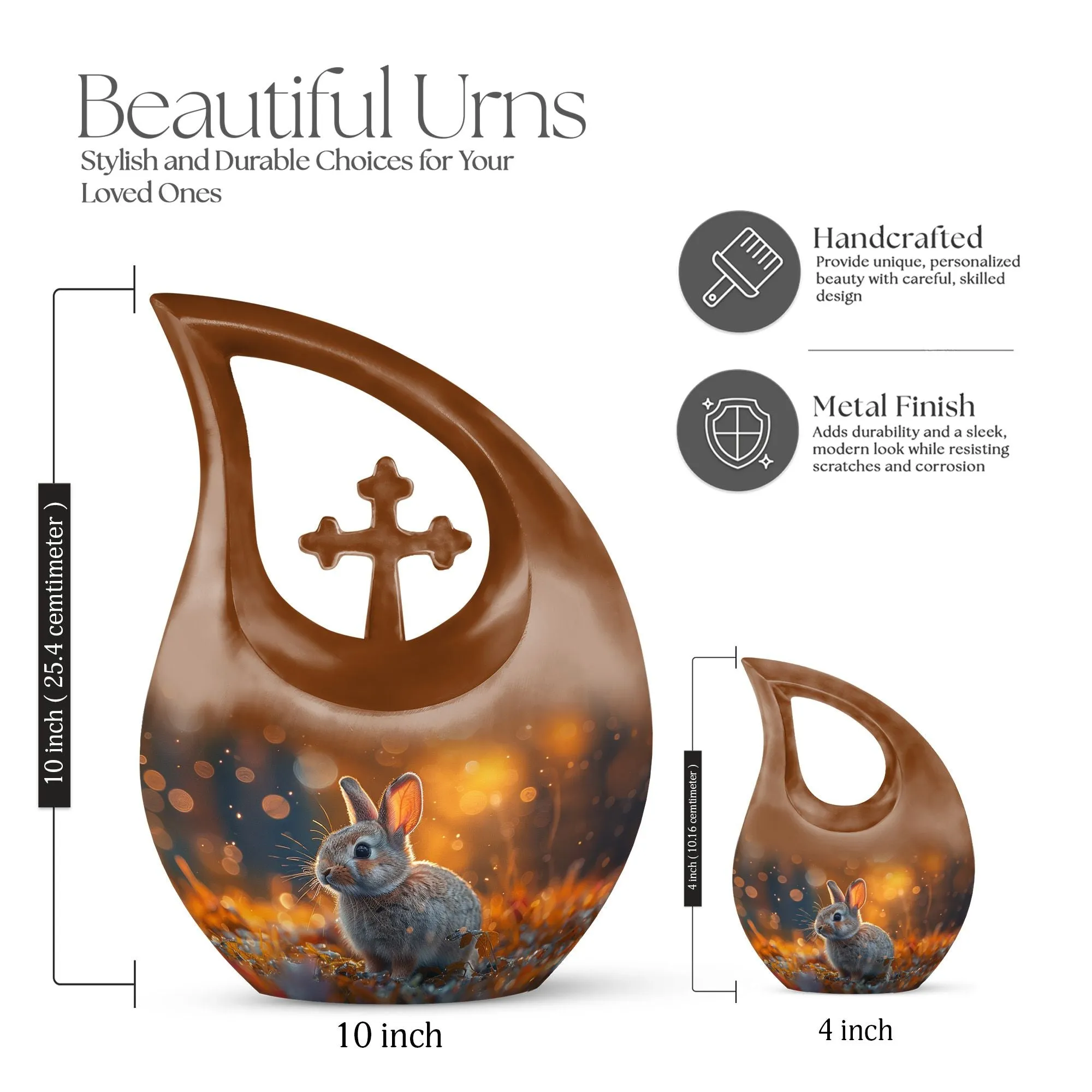 Golden Hour Bunny Memorial Cremation Urn For Ashes