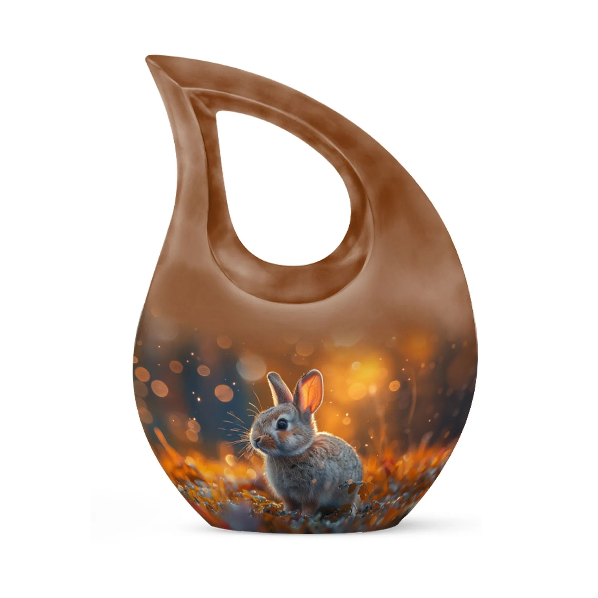 Golden Hour Bunny Memorial Cremation Urn For Ashes