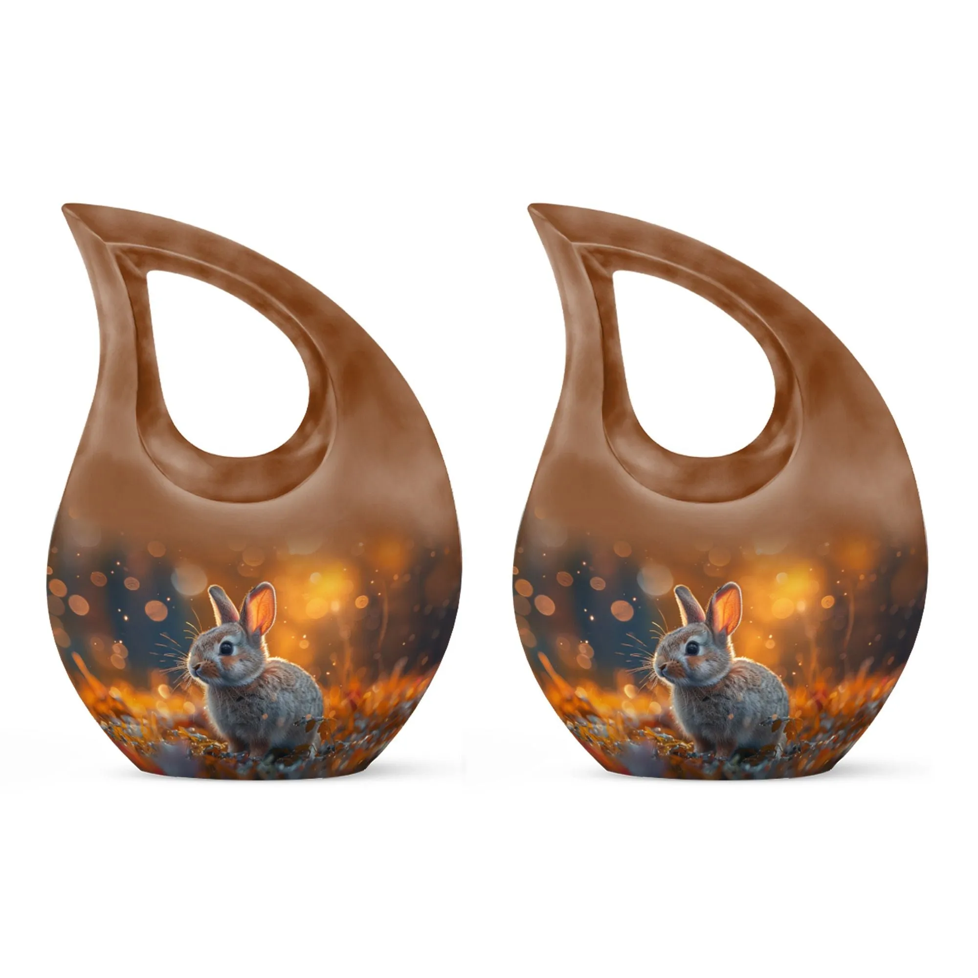 Golden Hour Bunny Memorial Cremation Urn For Ashes