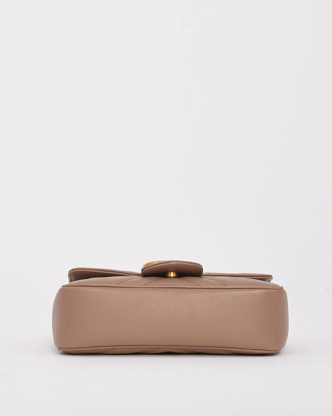 Gucci Beige Matelassé Leather GG Marmont Super Mini Bag