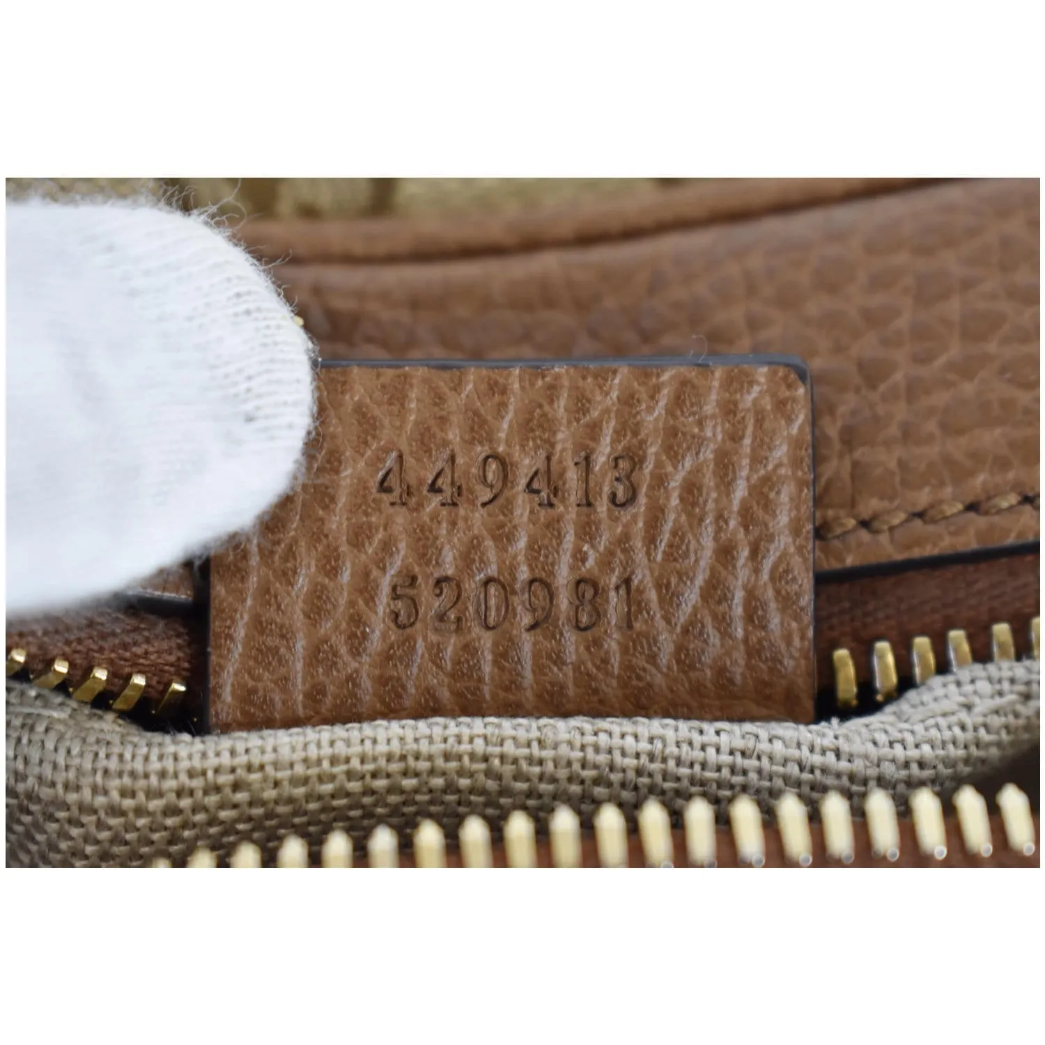 GUCCI Bree GG Canvas Leather Crossbody Bag Beige 449413