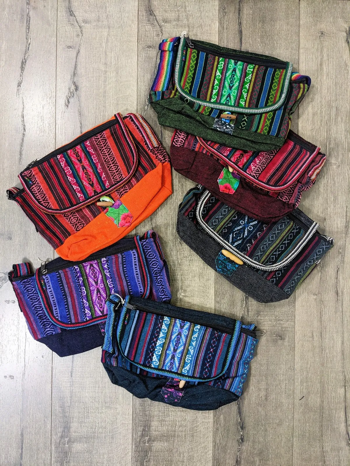 Heavy Cotton & Gheri Stripe Shoulder Bag