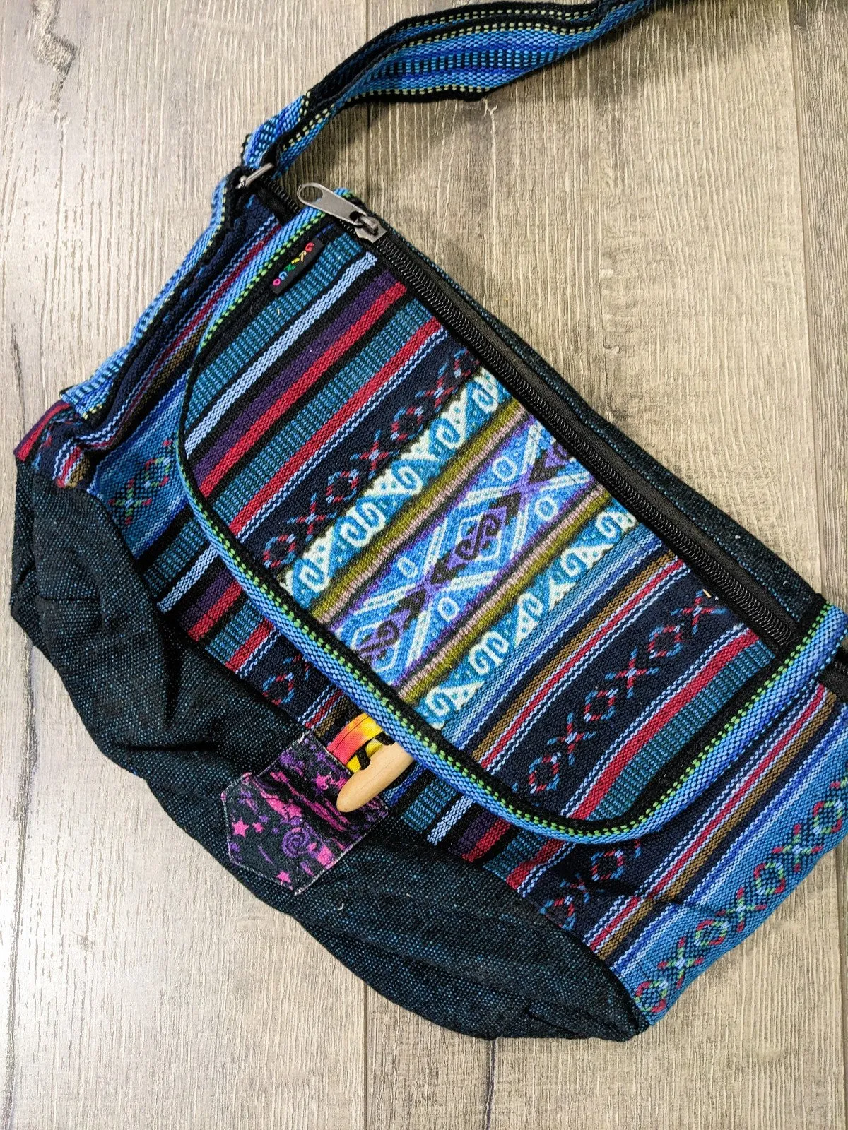 Heavy Cotton & Gheri Stripe Shoulder Bag