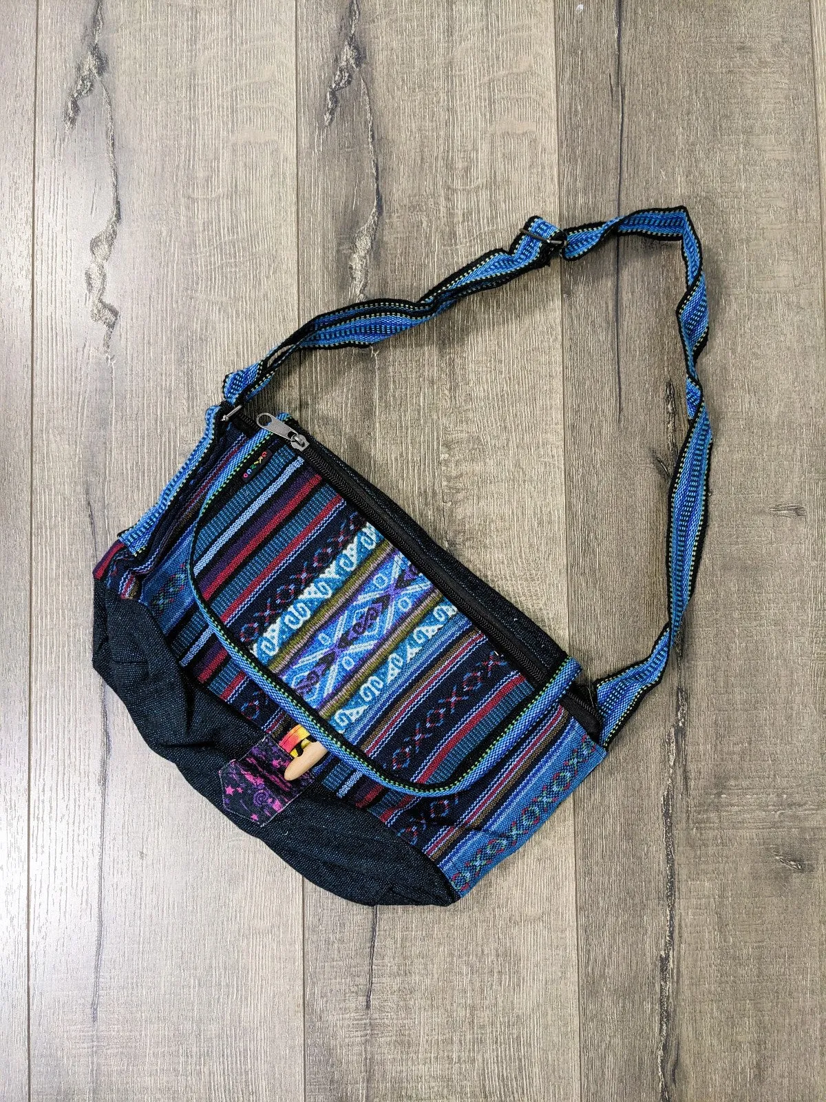 Heavy Cotton & Gheri Stripe Shoulder Bag