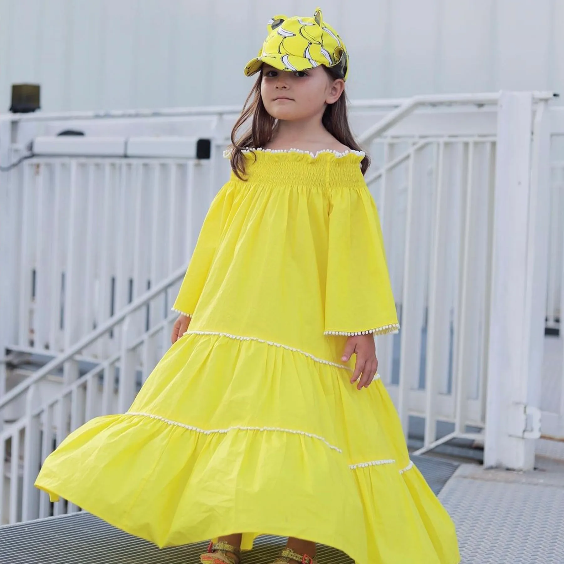 Kids Cub Hat with Neck Flap: Banana Split