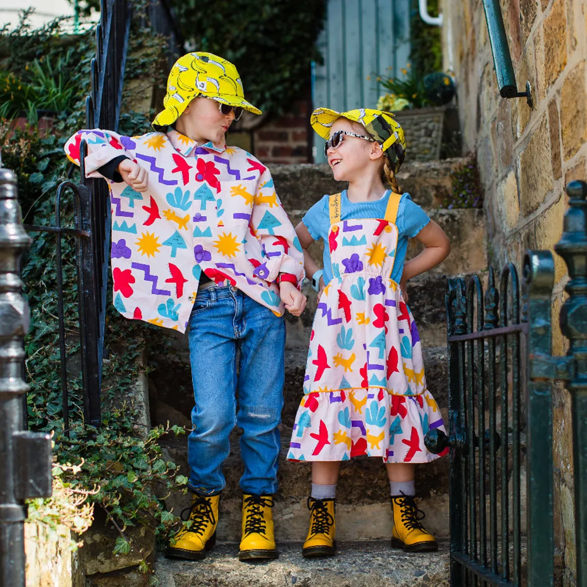 Kids Cub Hat with Neck Flap: Banana Split