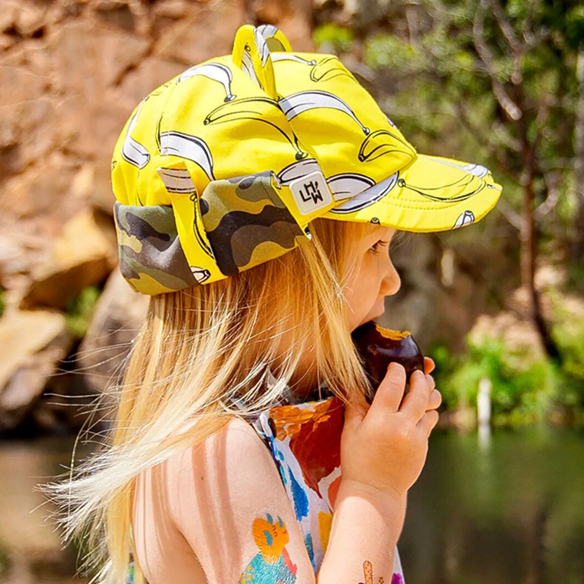 Kids Cub Hat with Neck Flap: Banana Split