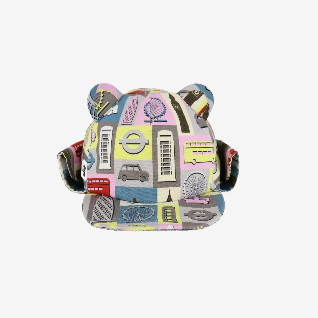 Kids Cub hat with neck flap: London Brights