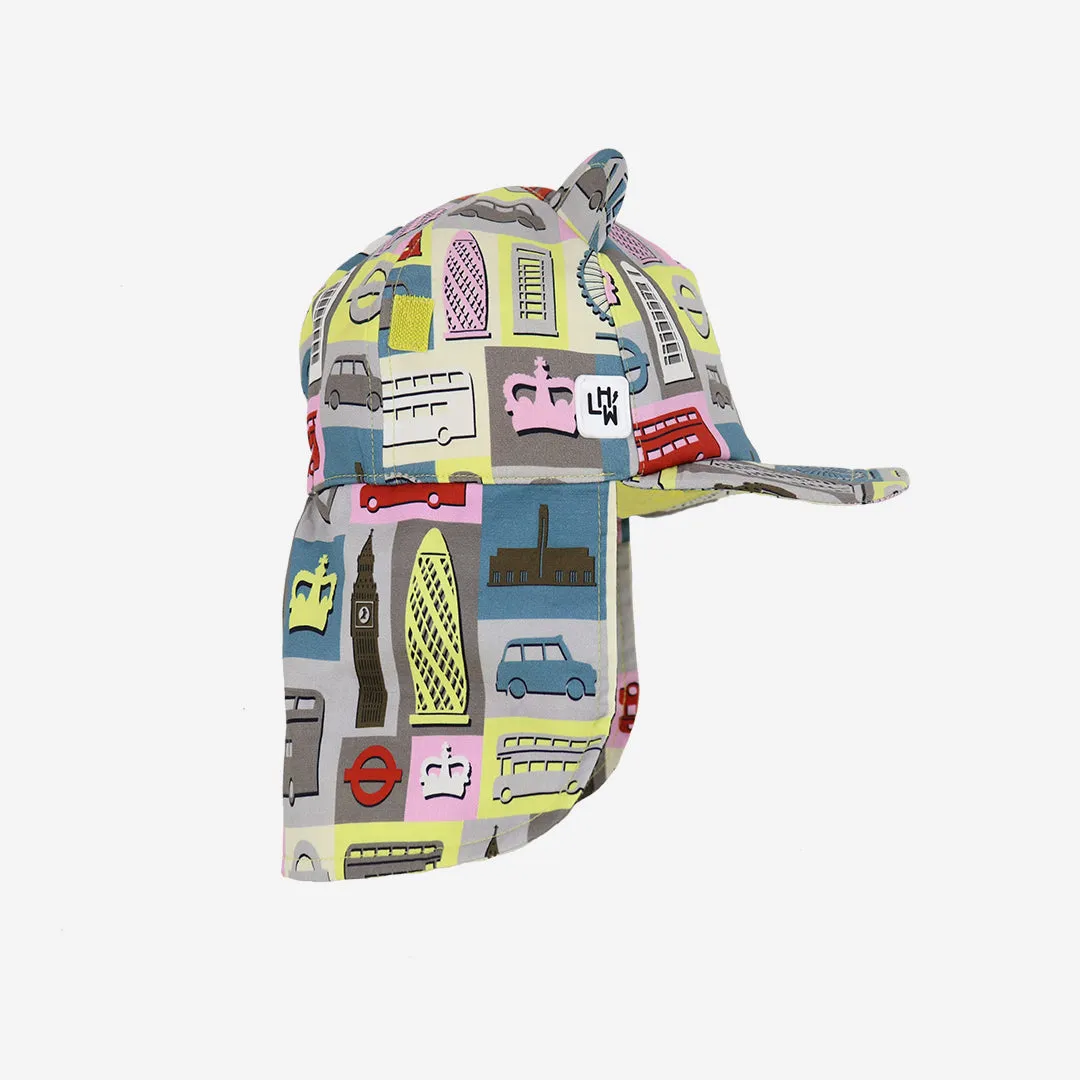 Kids Cub hat with neck flap: London Brights