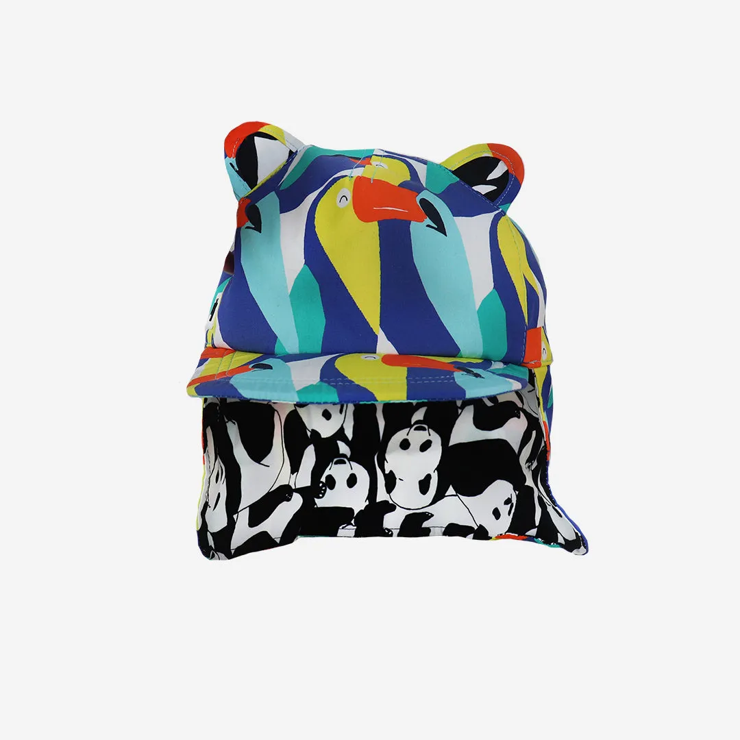 Kids Cub hat with neck flap: Toucan Play