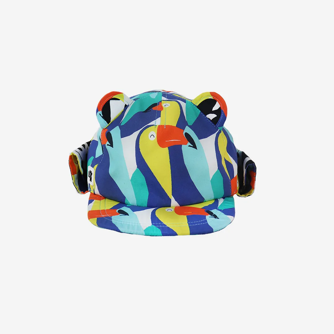 Kids Cub hat with neck flap: Toucan Play