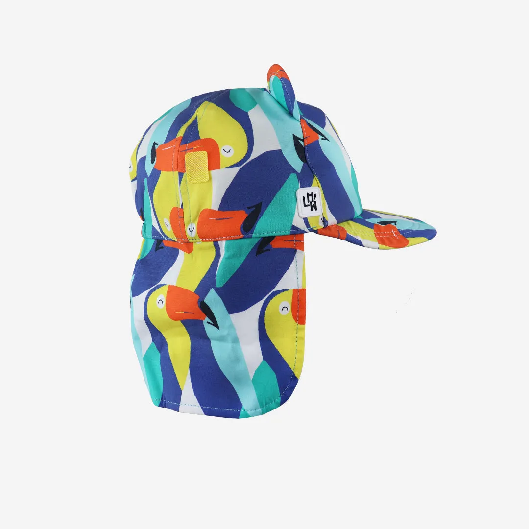 Kids Cub hat with neck flap: Toucan Play