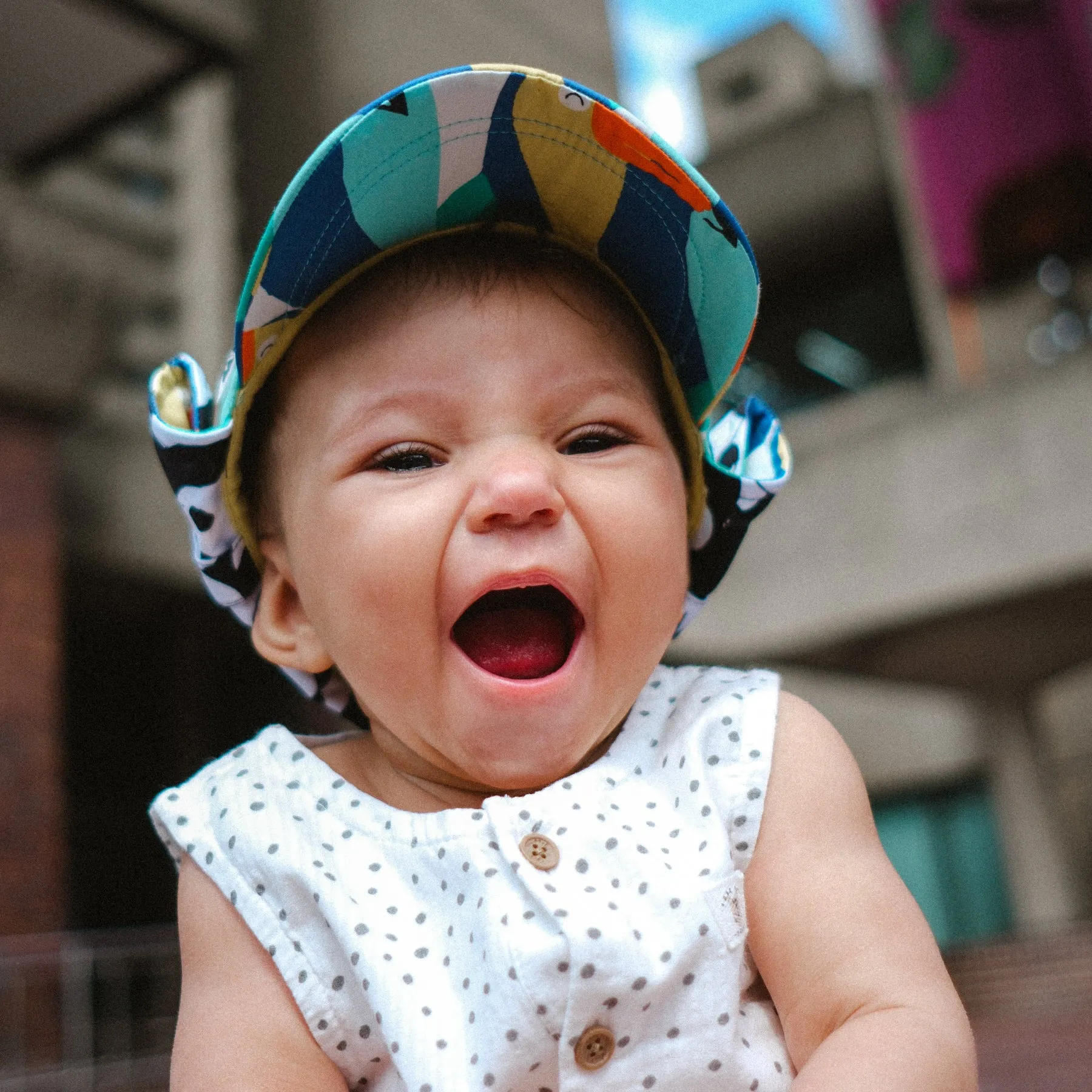 Kids Cub hat with neck flap: Toucan Play