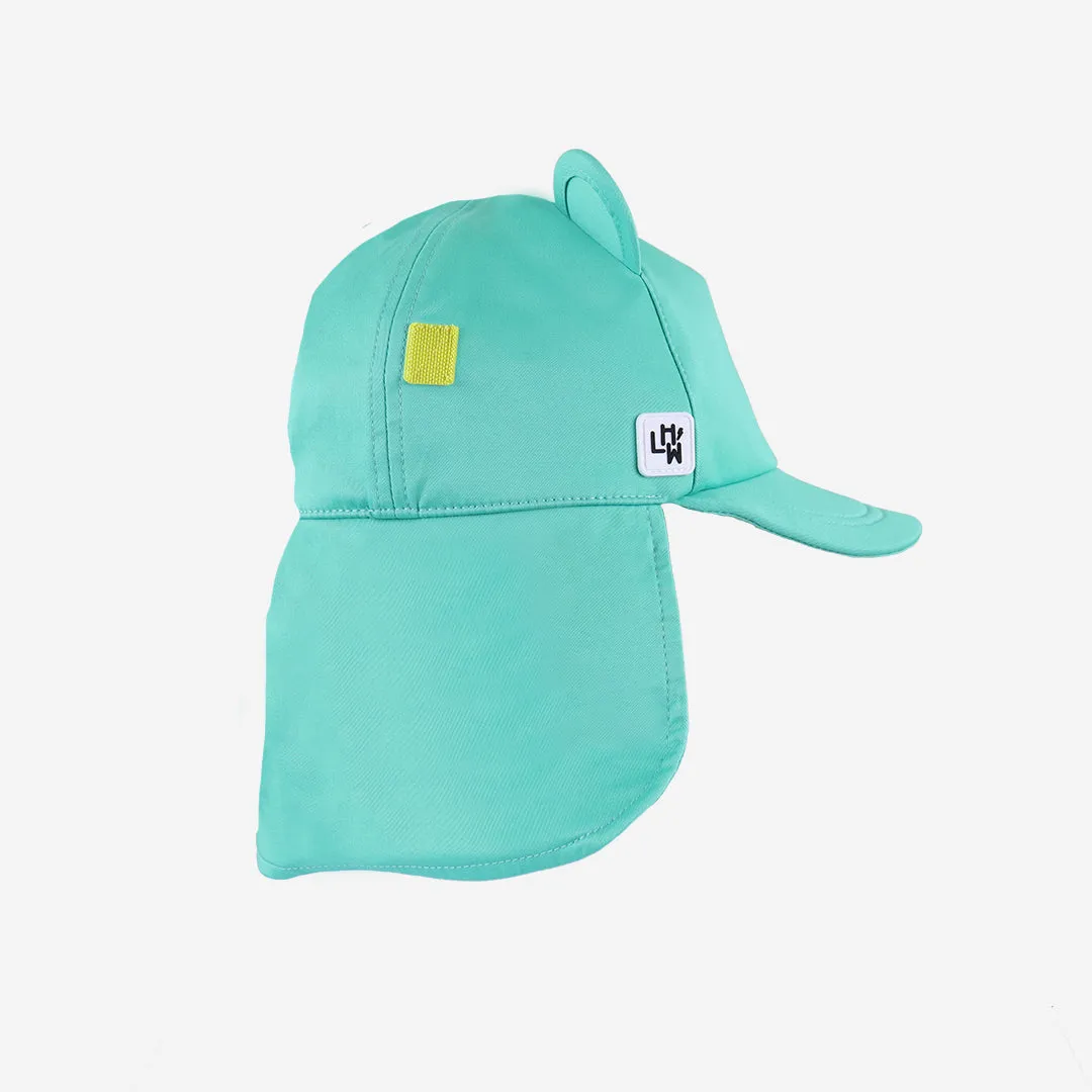 Kids Cub Sun Hat with Neck Flap: Turquoise