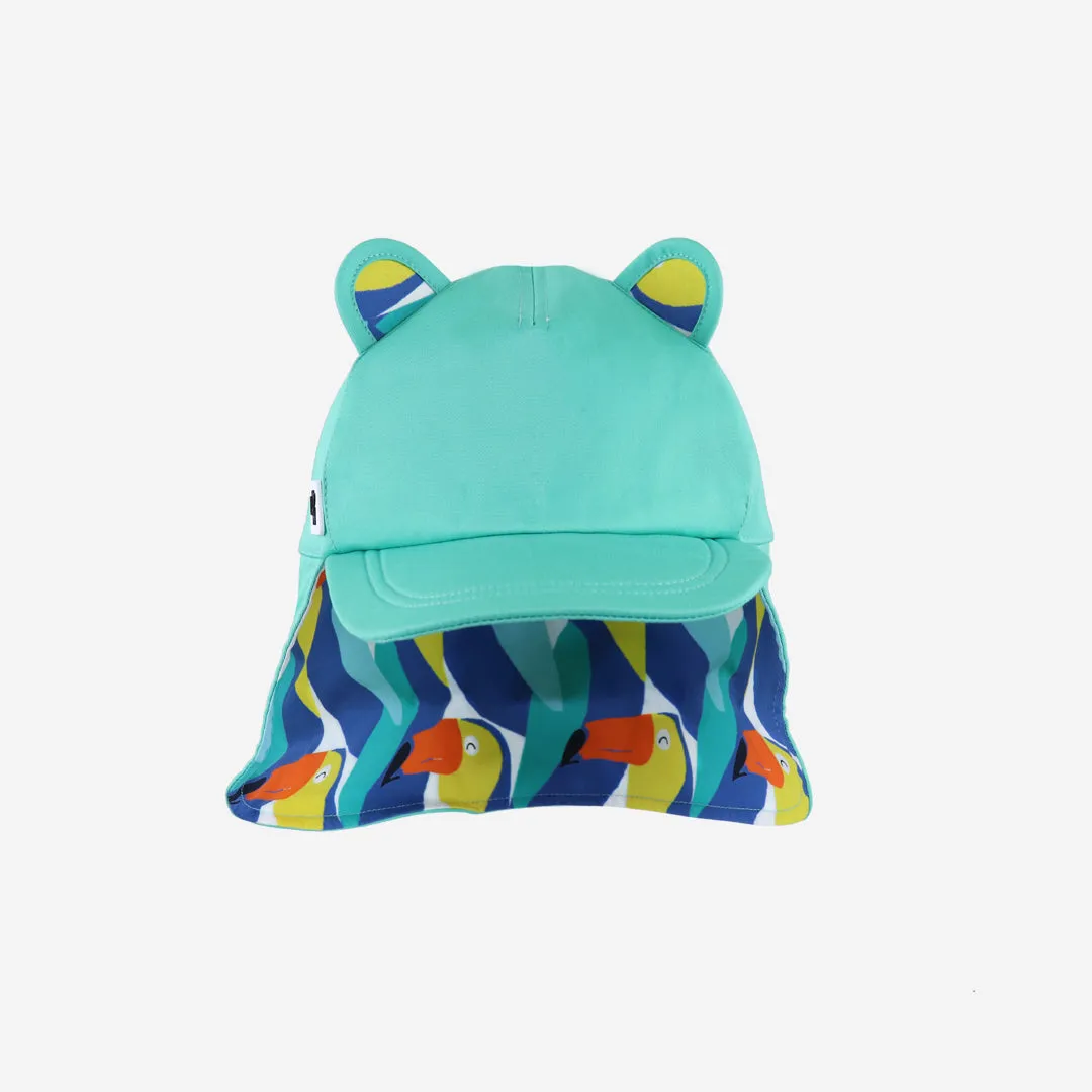 Kids Cub Sun Hat with Neck Flap: Turquoise