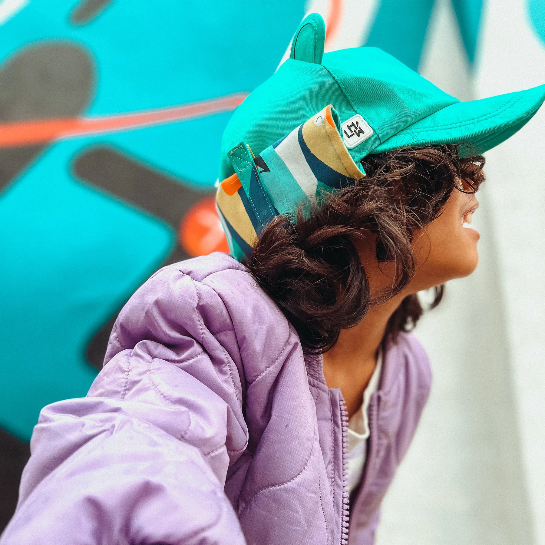 Kids Cub Sun Hat with Neck Flap: Turquoise