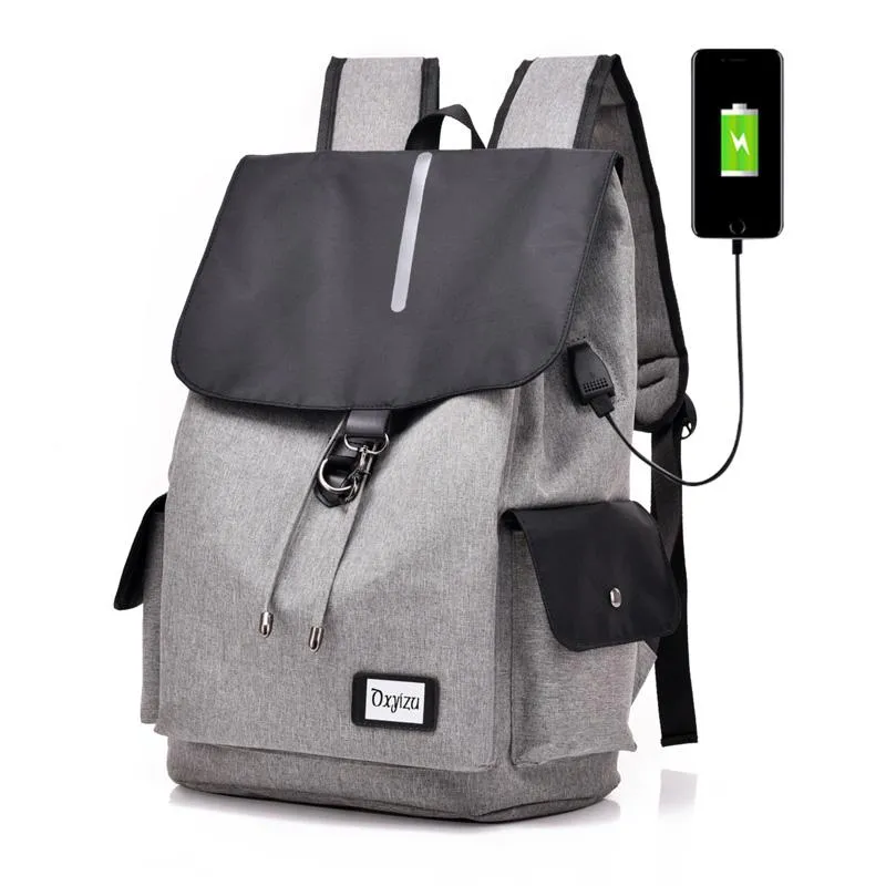 Laptop Backpack USB Charging Computer Backpack Men Casual Bags Male Business Travel Boys School Bag