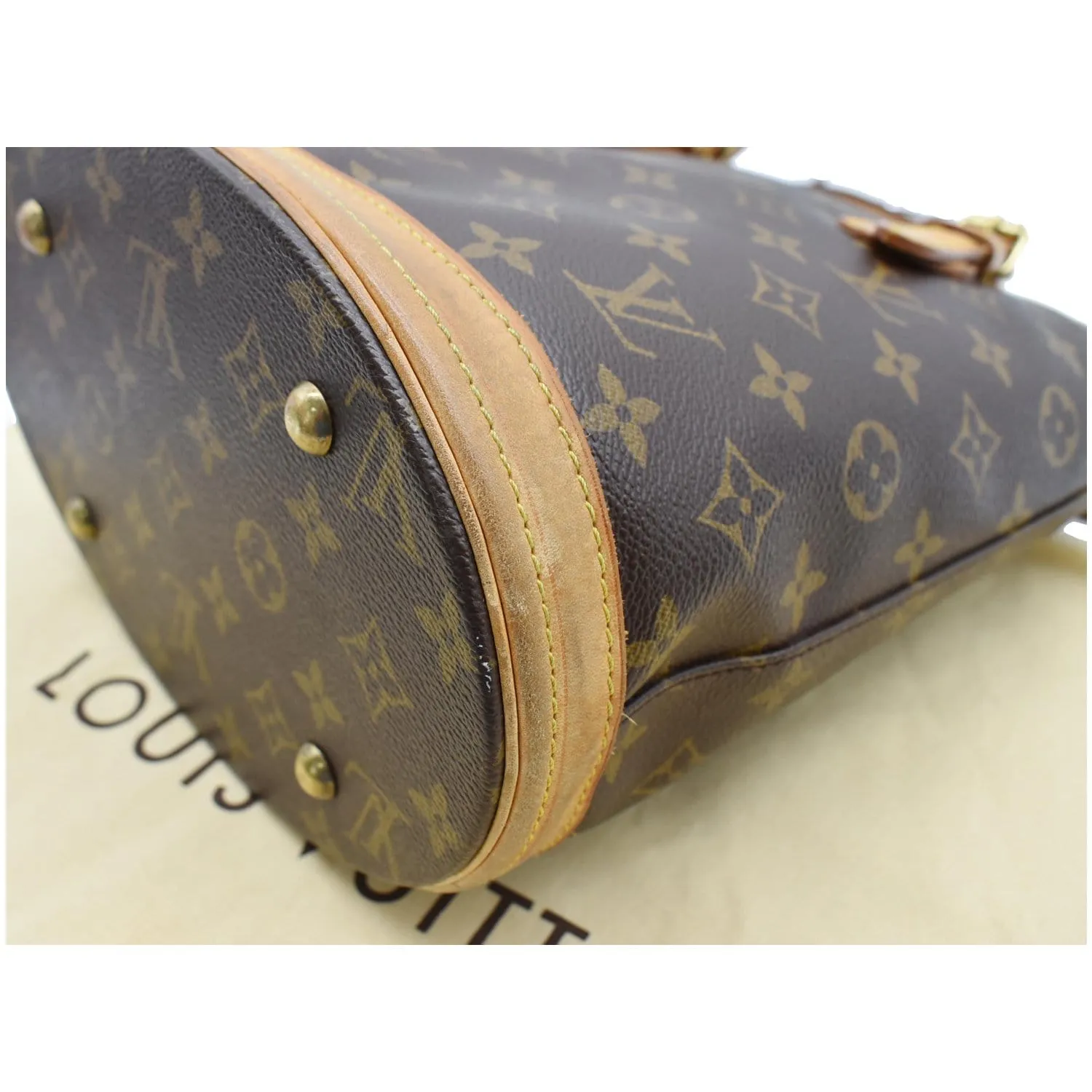 LOUIS VUITTON Marais Bucket Monogram Canvas Shoulder Bag Brown