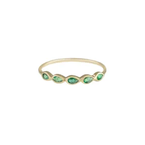 métier / 5 stone pear ring
