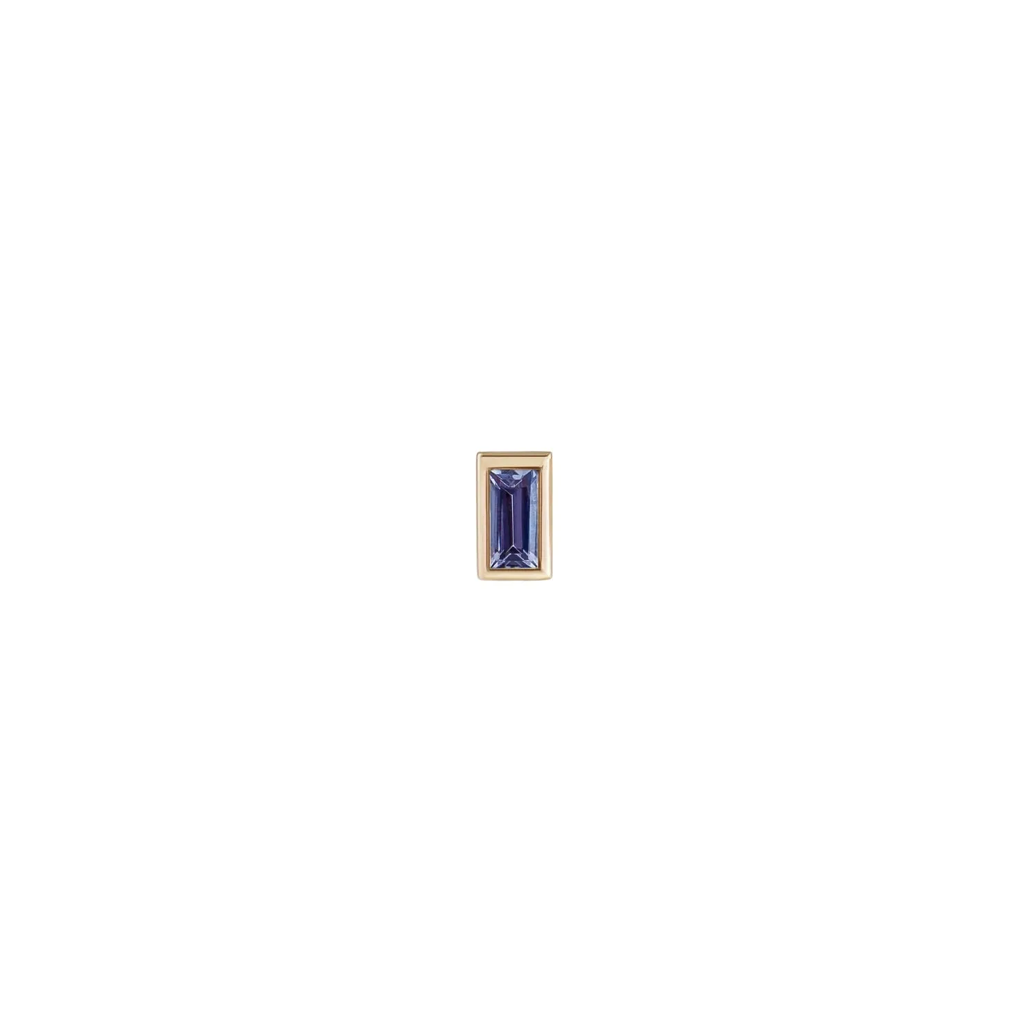 métier / mini bezel-set baguette gemstone stud earring - single