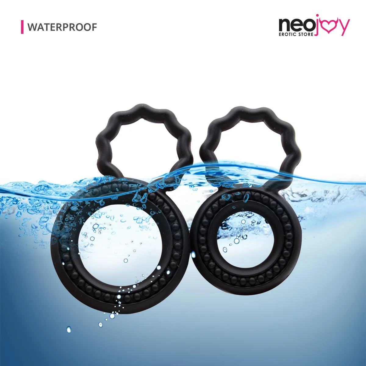Neojoy 4 Rings Set Silicone Penis Ring Enhanced Erection Set of 2 Double Rings