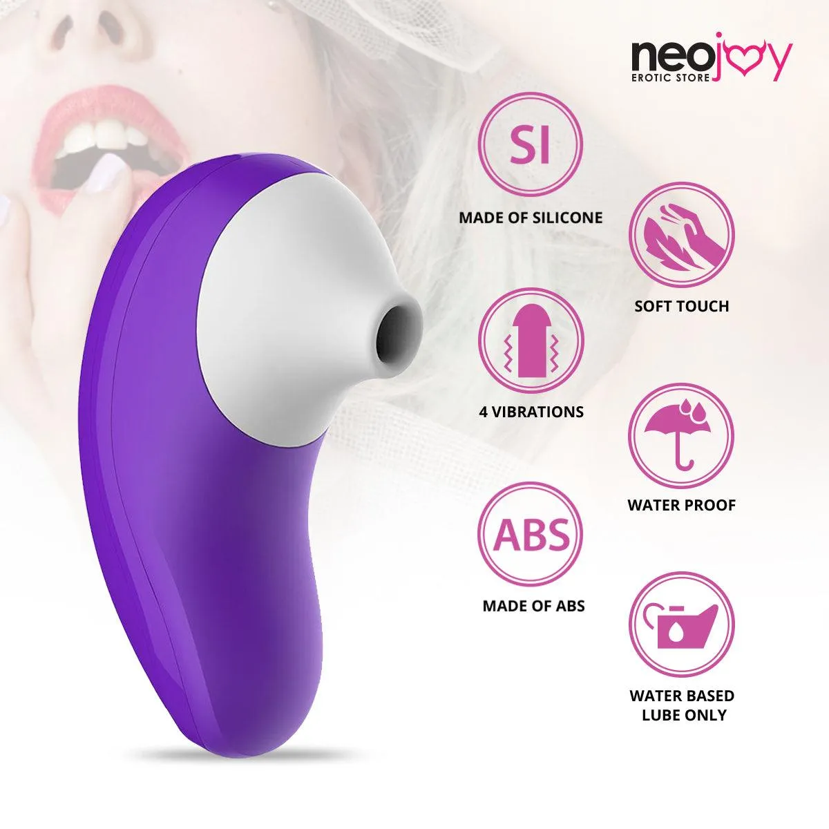 Neojoy Clito-Vibe - Clitoral Hand-Held Stimulator - 4 Vibration Modes and Intensities - Rechargeable Sex Toy For Women