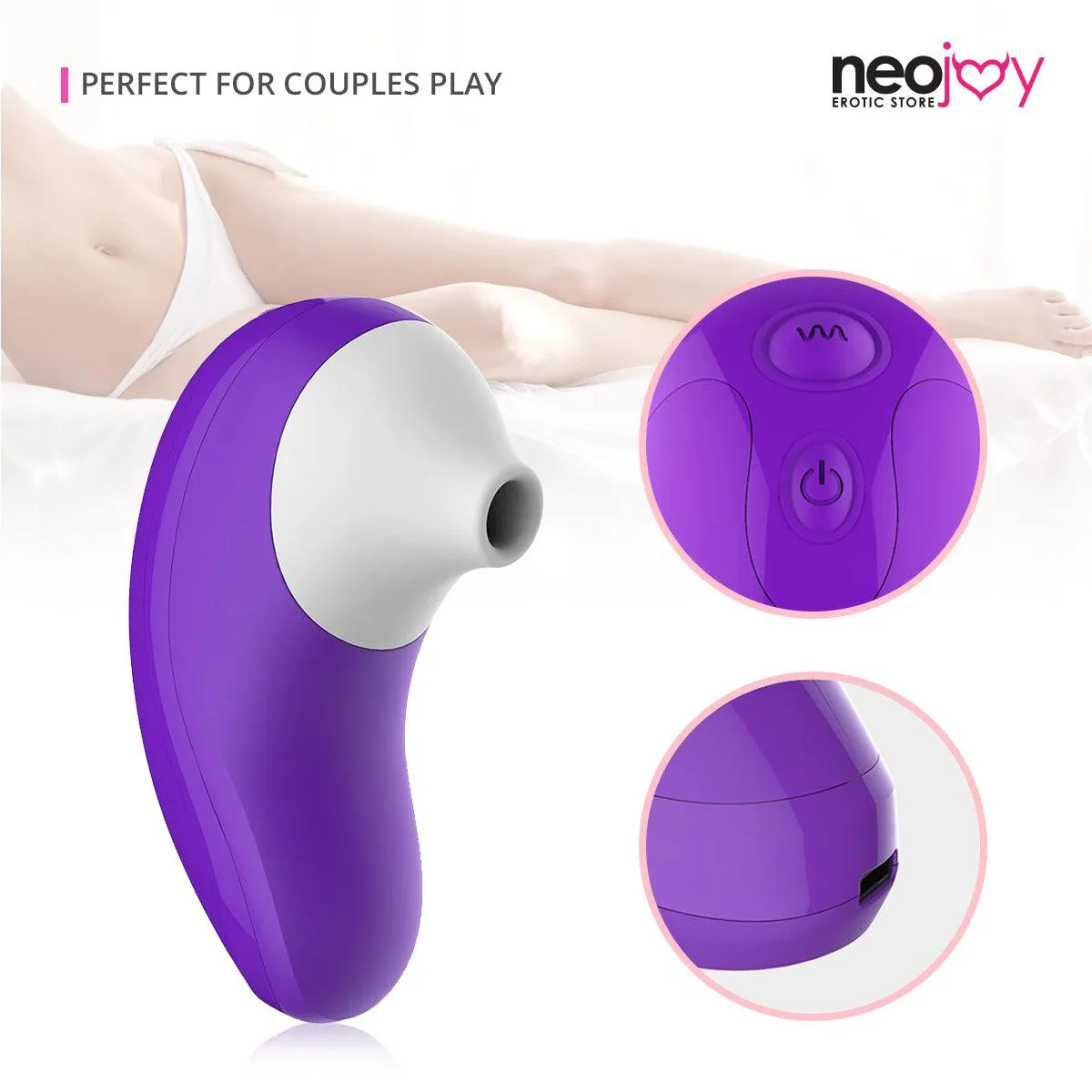 Neojoy Clito-Vibe - Clitoral Hand-Held Stimulator - 4 Vibration Modes and Intensities - Rechargeable Sex Toy For Women