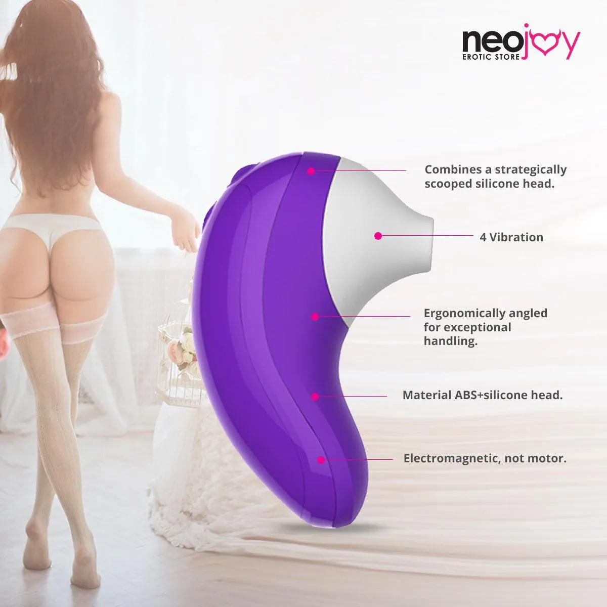 Neojoy Clito-Vibe - Clitoral Hand-Held Stimulator - 4 Vibration Modes and Intensities - Rechargeable Sex Toy For Women