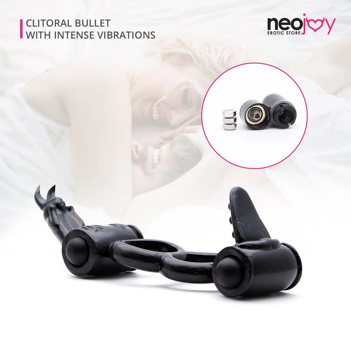 Neojoy Double Vibrator Ring Jelly Cock and Balls Double Ring Erection Enhancer