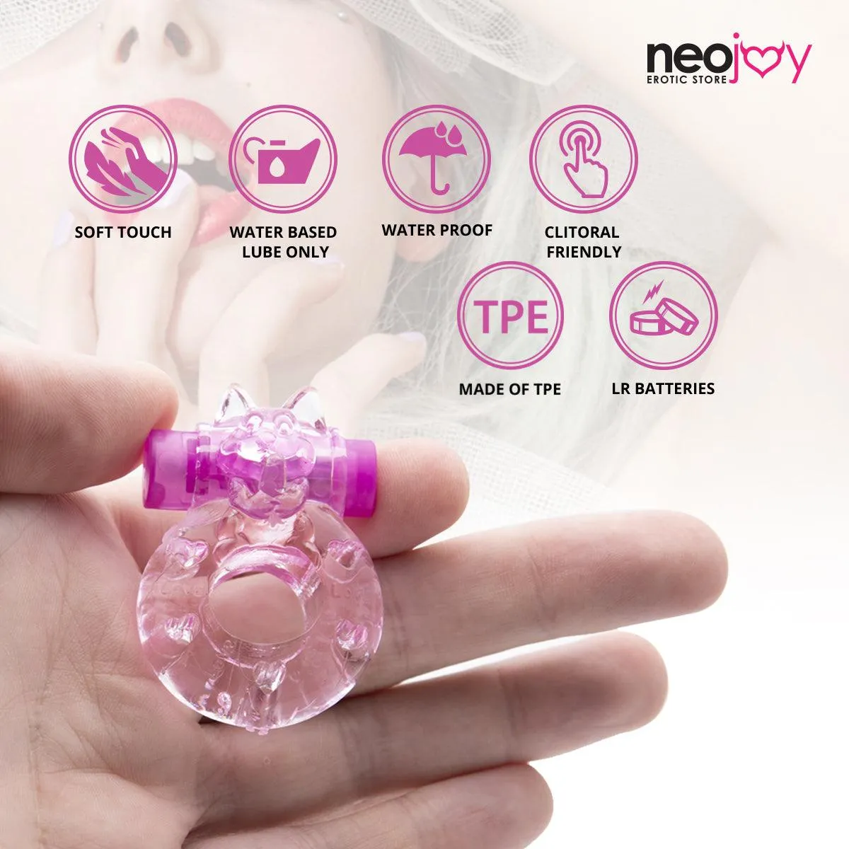 Neojoy Jelly Cock Ring for Enhanced Erection Clitoral Bullet Vibrator - 3.5cm