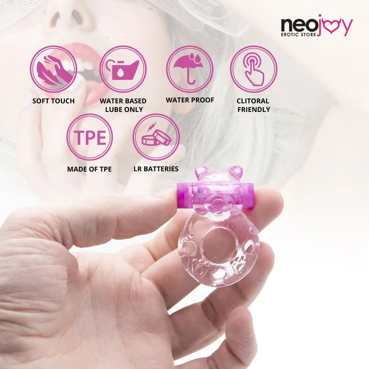 Neojoy Jelly Cock Ring for Enhanced Erection Clitoral Bullet Vibrator - 3.5cm
