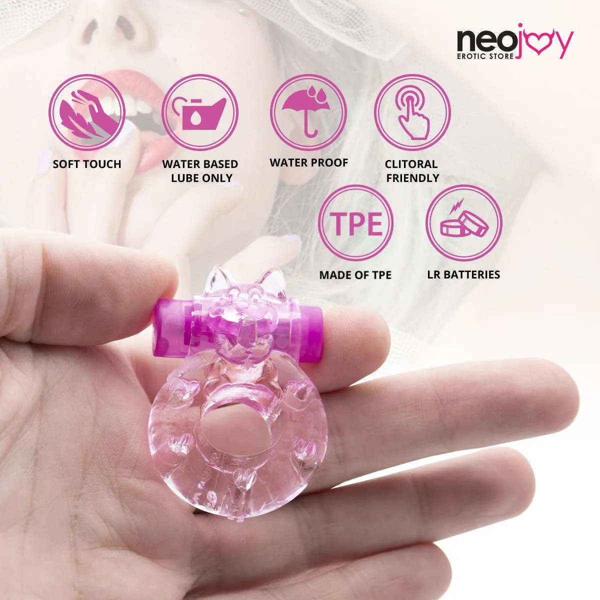Neojoy Jelly Cock Ring for Enhanced Erection Clitoral Bullet Vibrator - 3.5cm