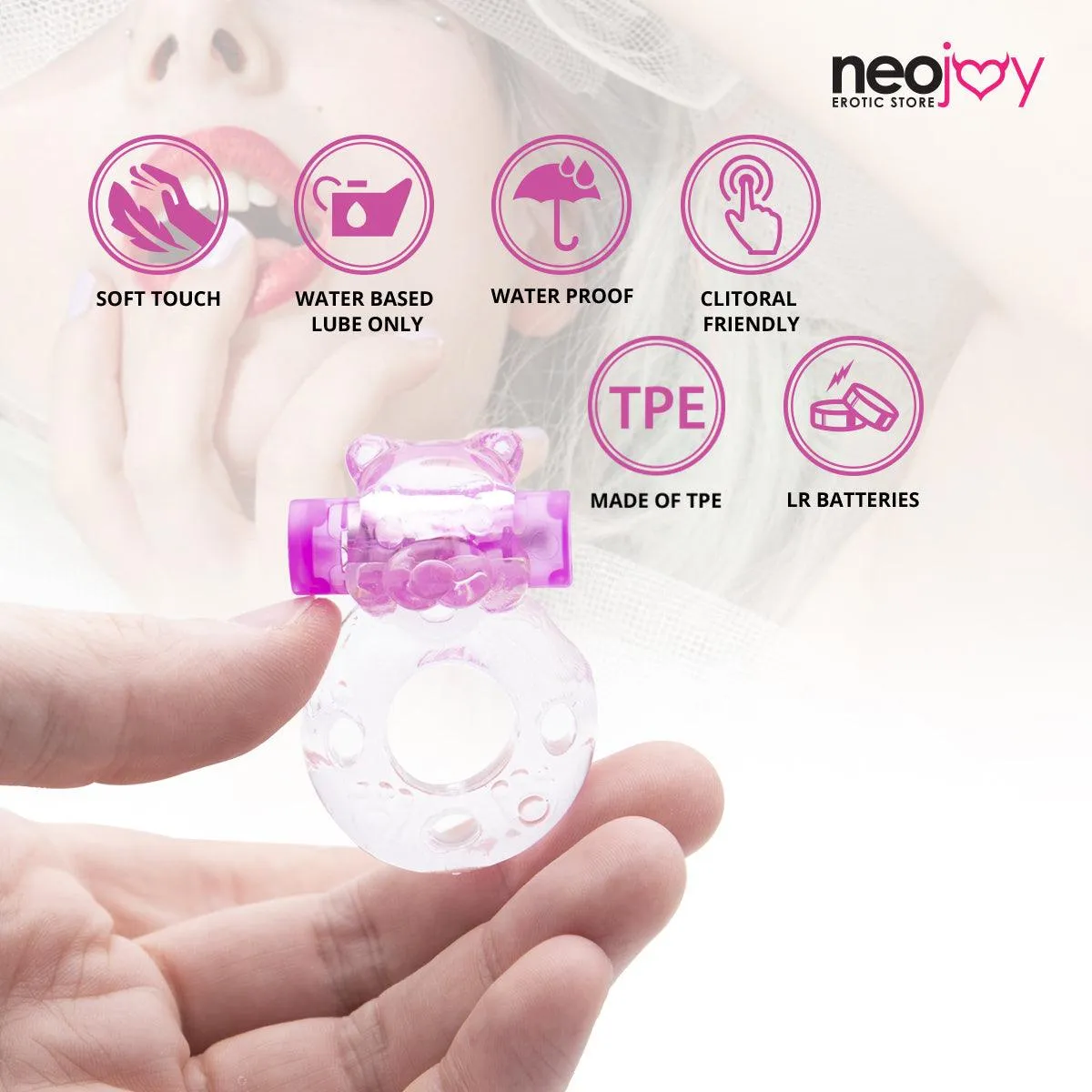 Neojoy Jelly Cock Ring for Enhanced Erection Clitoral Bullet Vibrator - 3.5cm