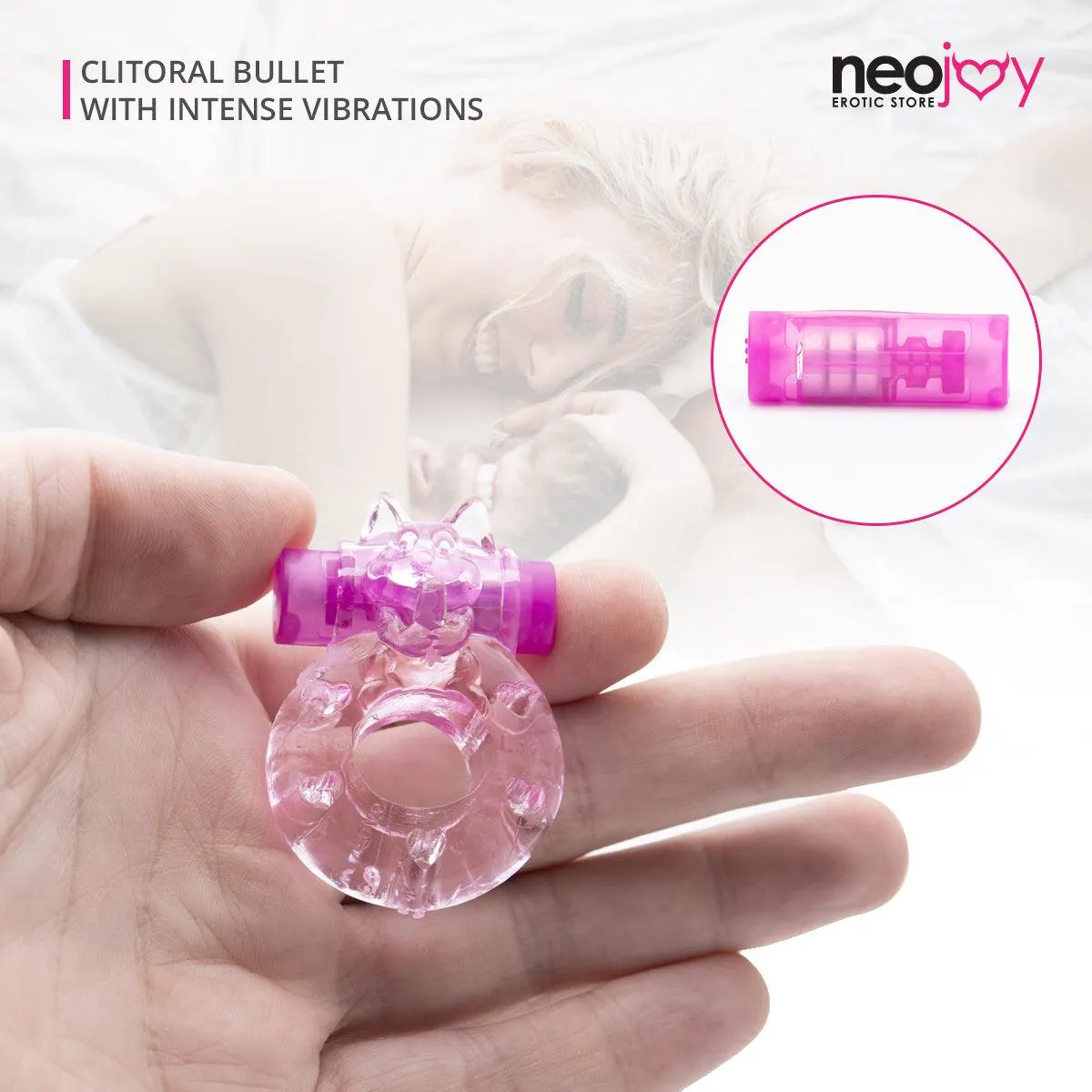 Neojoy Jelly Cock Ring for Enhanced Erection Clitoral Bullet Vibrator - 3.5cm