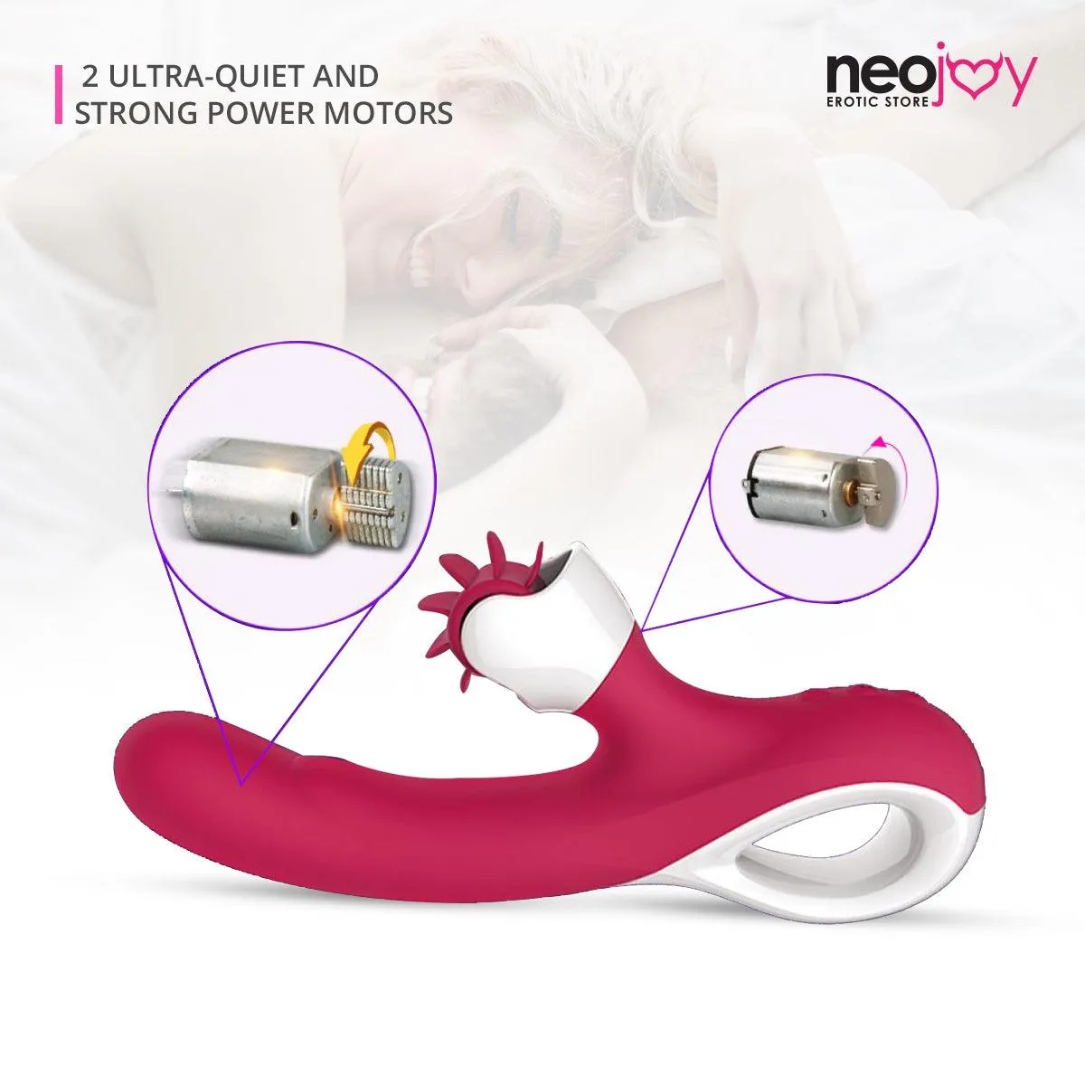 Neojoy Rabbit Dual Wheel Vibrator G-Spot Clitoral Stimulation Multi-Vibration