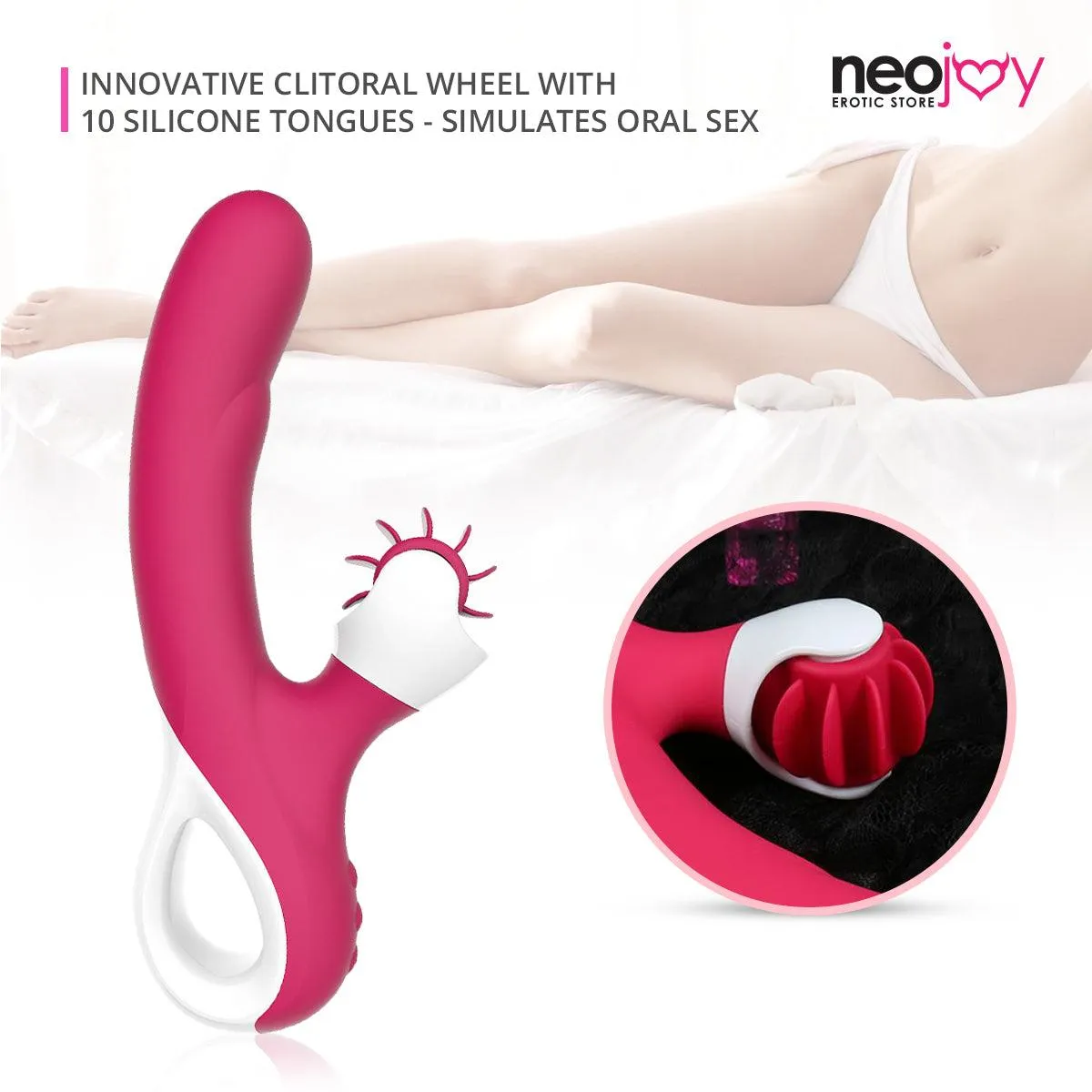 Neojoy Rabbit Dual Wheel Vibrator G-Spot Clitoral Stimulation Multi-Vibration