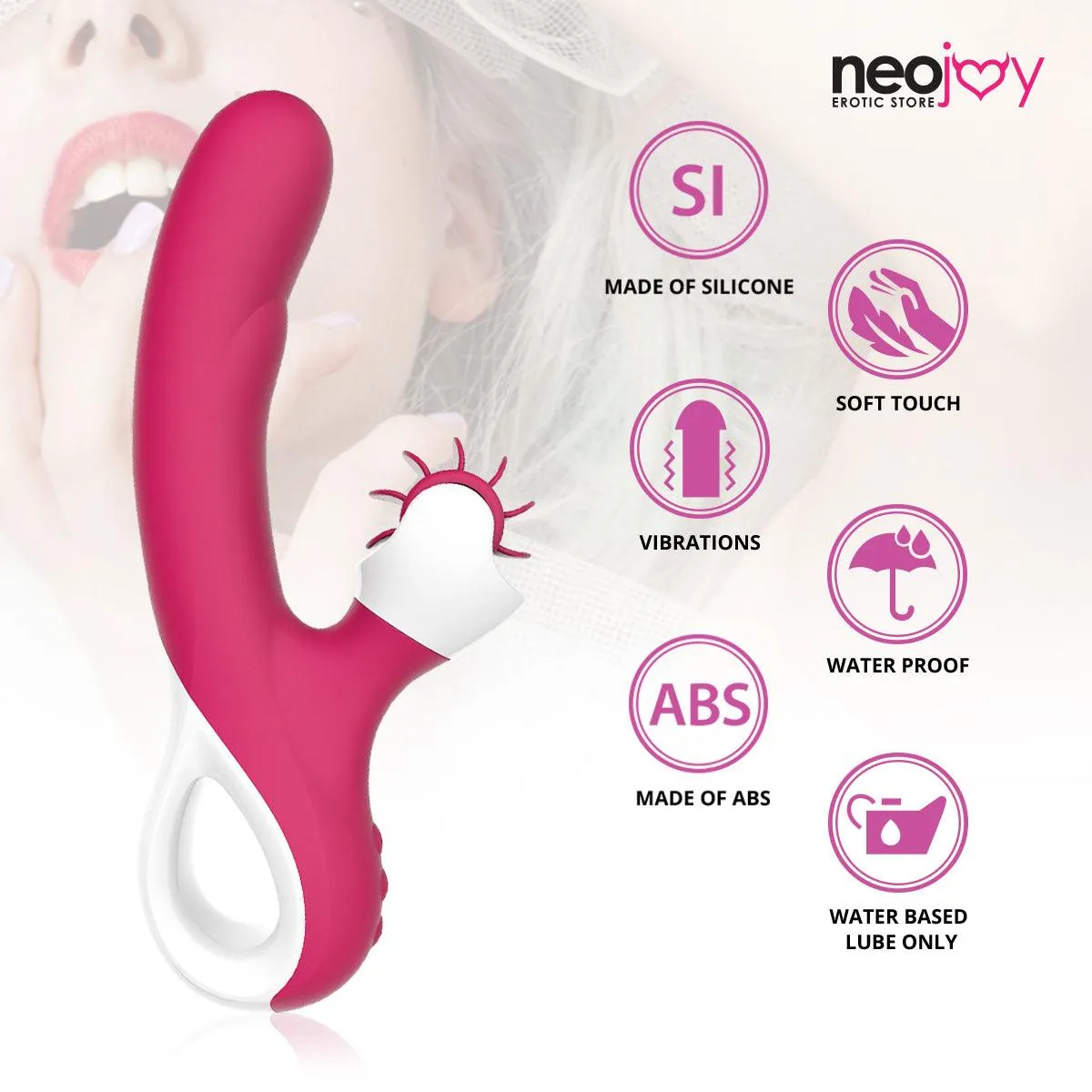 Neojoy Rabbit Dual Wheel Vibrator G-Spot Clitoral Stimulation Multi-Vibration