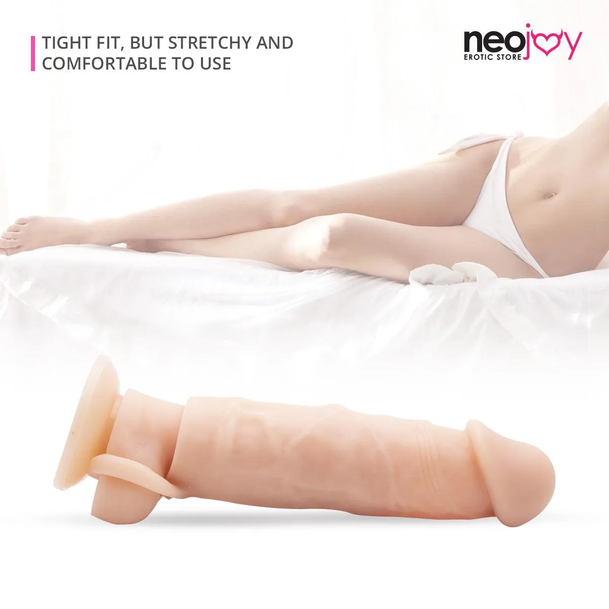 Neojoy Realistic Penis Enlarger - Small - TPE - 5 to 6"- Flesh