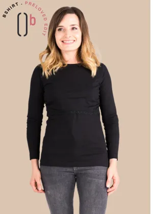Organic Long Sleeve Breastfeeding Top in Black *PreLoved*