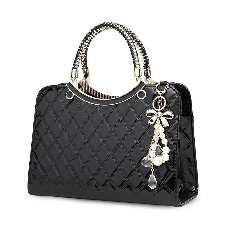 Patent Leather Handbag Tote Bag Shoulder Bags Handbags PU Leather Tassel Shoulder Messenger Bag