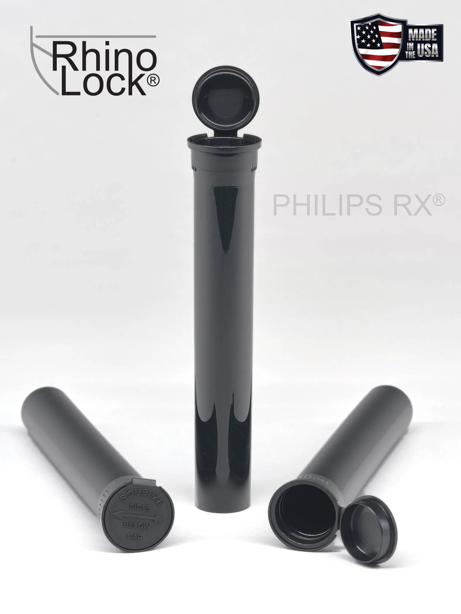 Philips RX 116mm Blunt Tube - Black - CPSC Child Resistant - (500 - 30,000 Count)